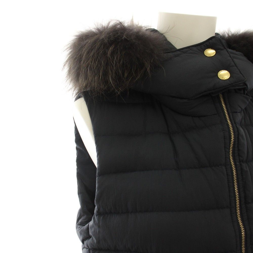 美品✨TATRAS タトラス ダウンベスト ラクーンファー 2way ネイビー タトラス TATRAS ダウンベスト アウター フード ラクーンファー 02 紺