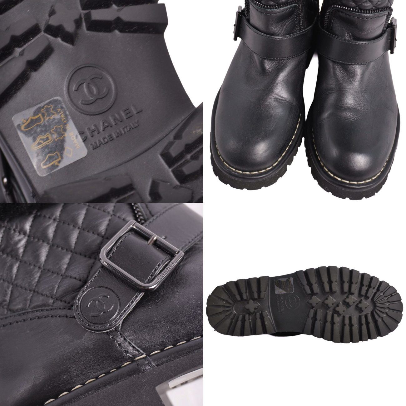 シャネル CHANEL ブーツ G28566 ショートブーツ マトラッセ ココマ