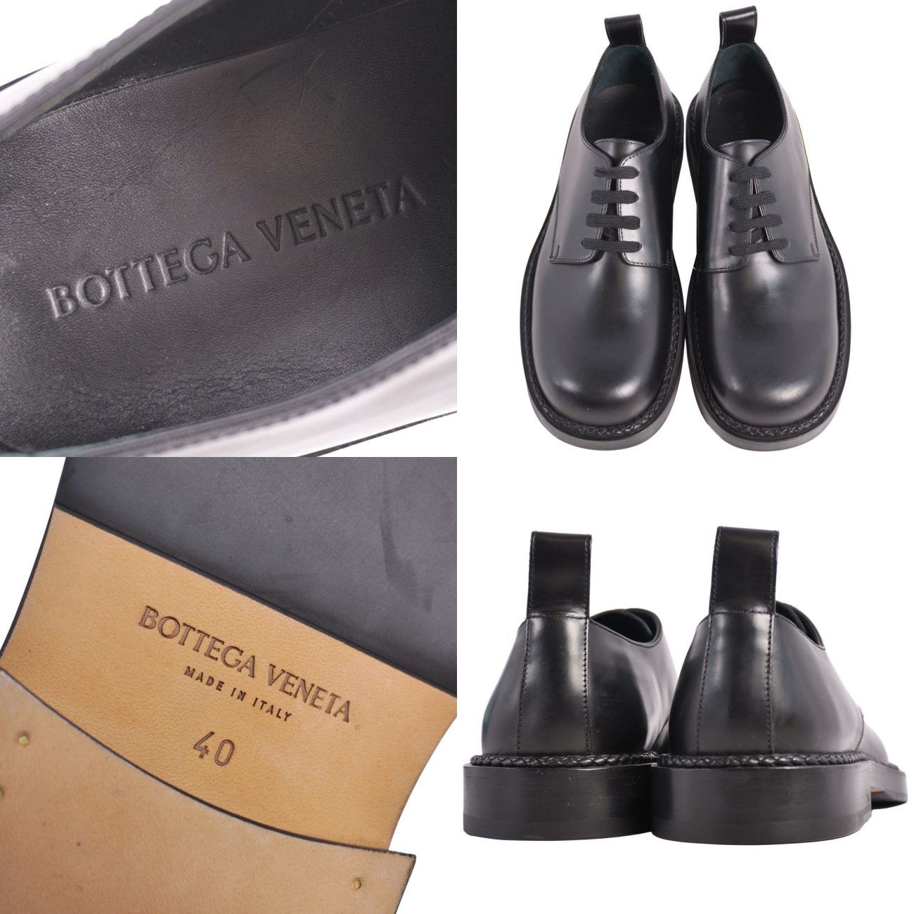 未使用 ボッテガヴェネタ BOTTEGA VENETA レザー?シューズ ダービ