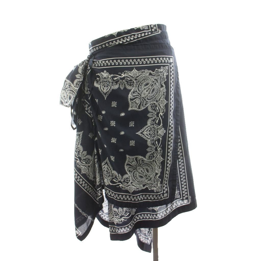 希少✨サカイボーダーバンダナアシンメトリースカート変形近年ペイズリーストライプ サカイ sacai 19SS Bandana Skirt バンダナスカート ラップ風スカート