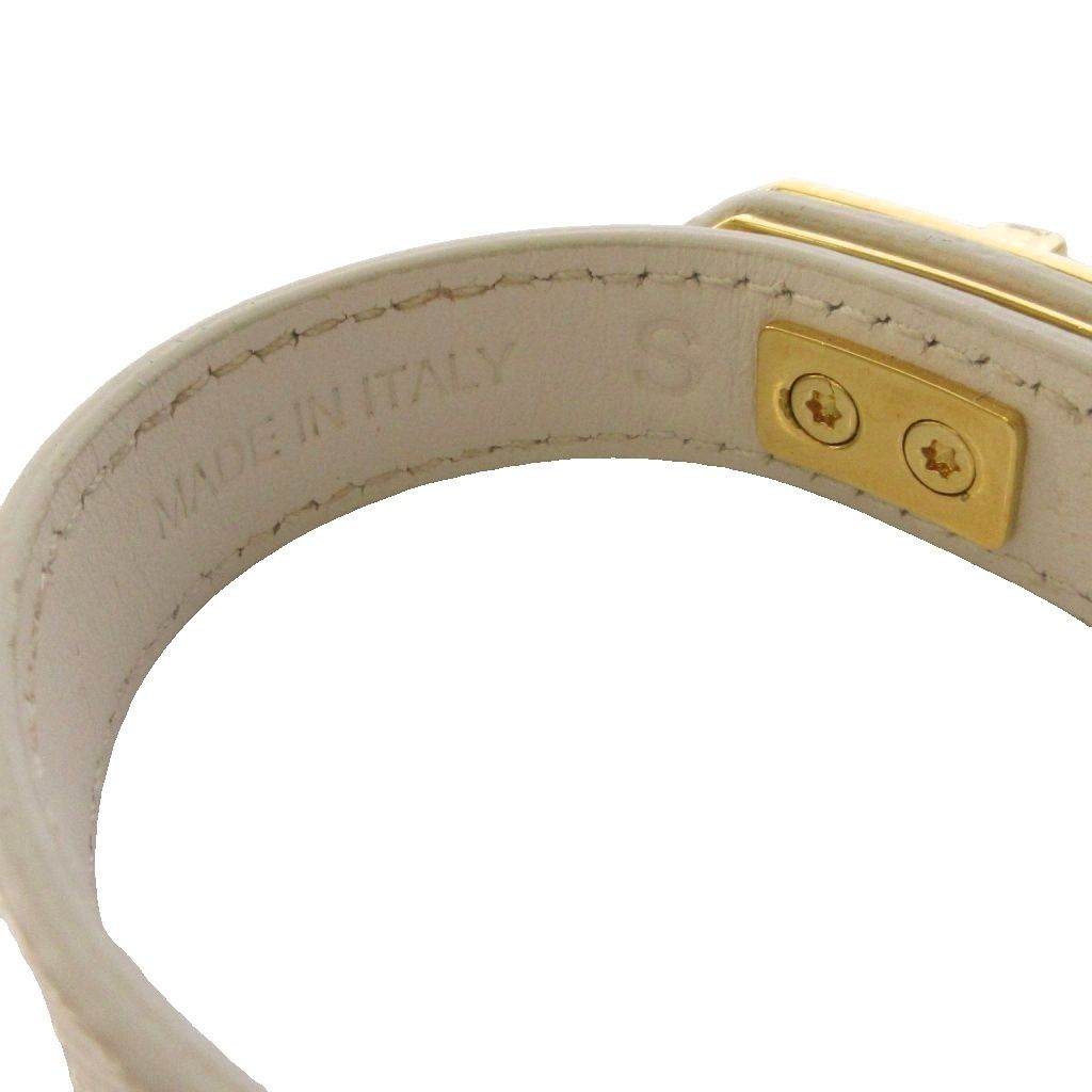 プラダ PRADA トライアングルロゴ 三角プレート ブレスレット レザー S