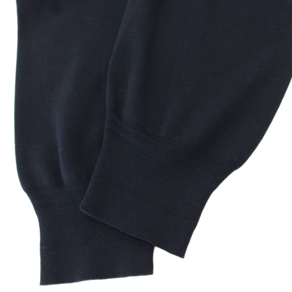 ハイク HYKE シルク混 コットン ニット カットソー 長袖 4 ネイビー 紺