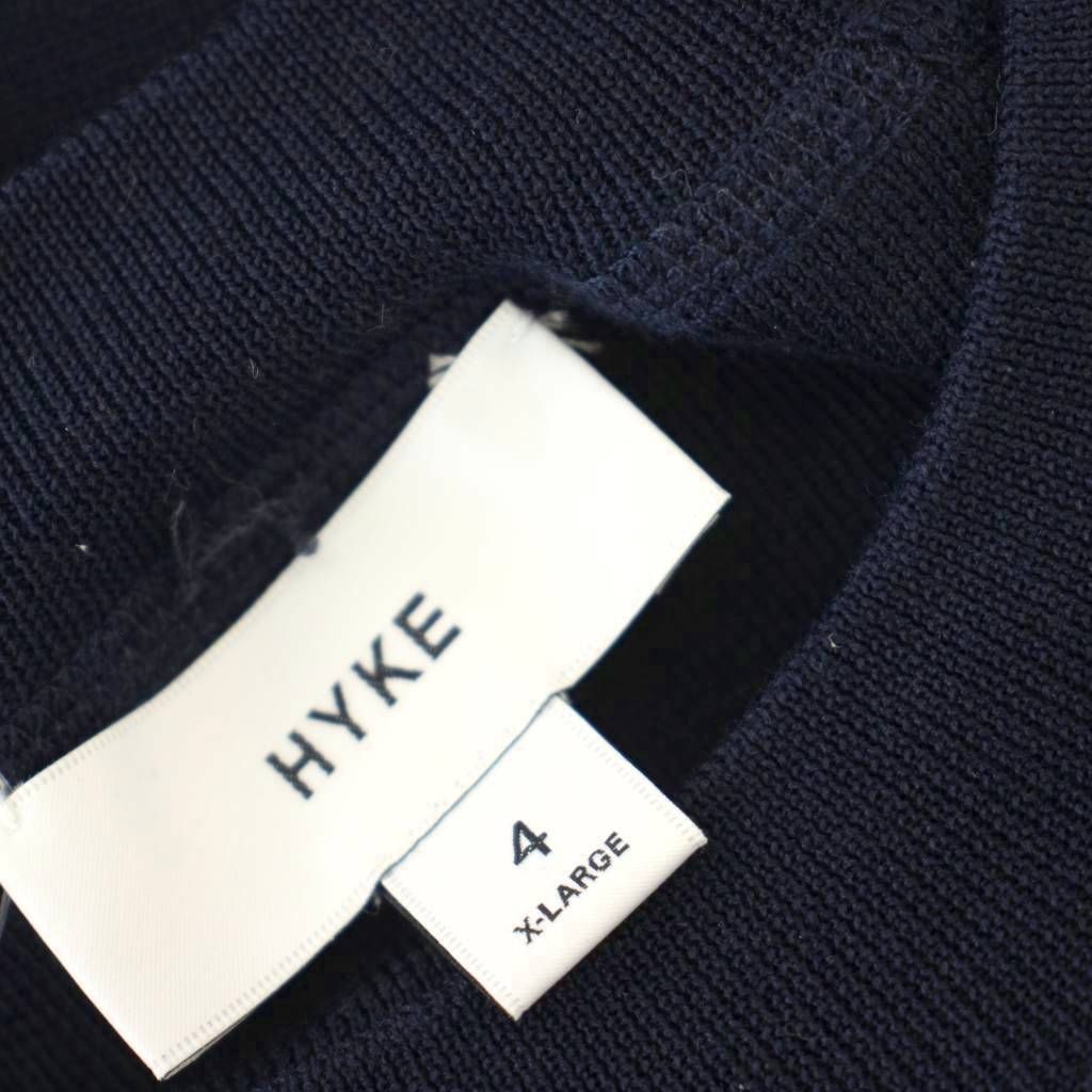 ハイク HYKE シルク混 コットン ニット カットソー 長袖 4 ネイビー 紺