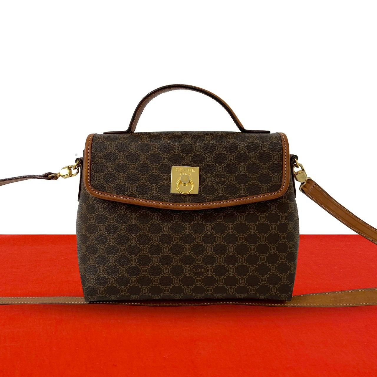 極 美品 CELINE セリーヌ ヴィンテージ マカダム ブラゾン トリオンフ