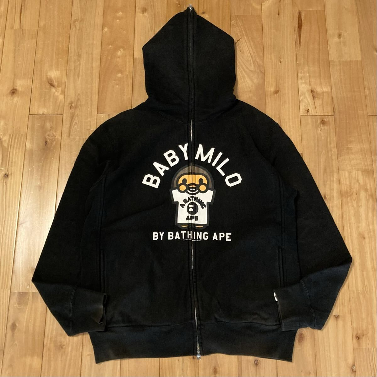 BAPE マイロ フルジップ パーカー ブラック a bathing ape マイロ フルジップ パーカー Mサイズ ブラック a bathing ape BAPE