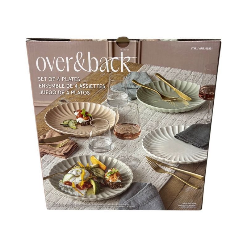 OVER & BACK オーバー アンド バック スカラップ ディナープレート 4PC