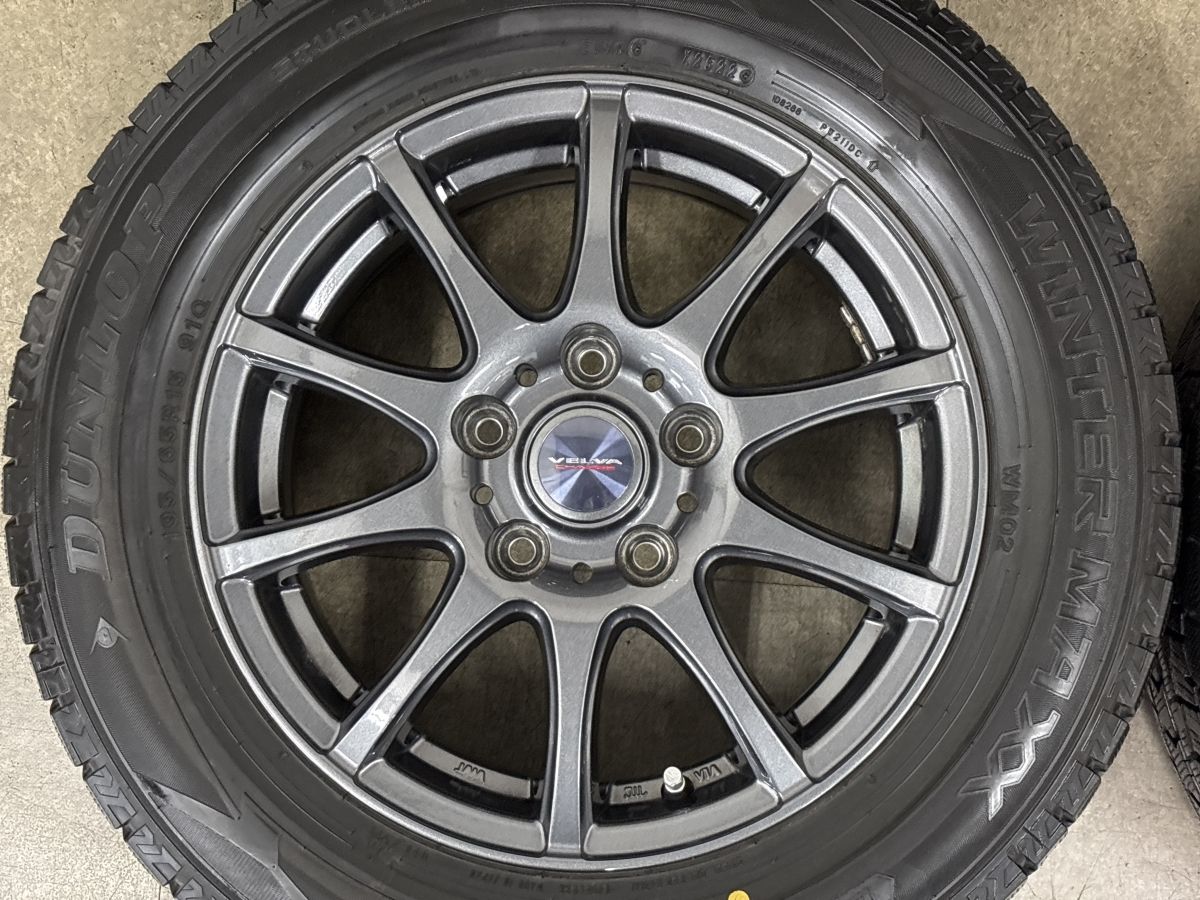 美品】WEDS VELVA 15in 6J +53 PCD114.3 ダンロップ ウィンター 