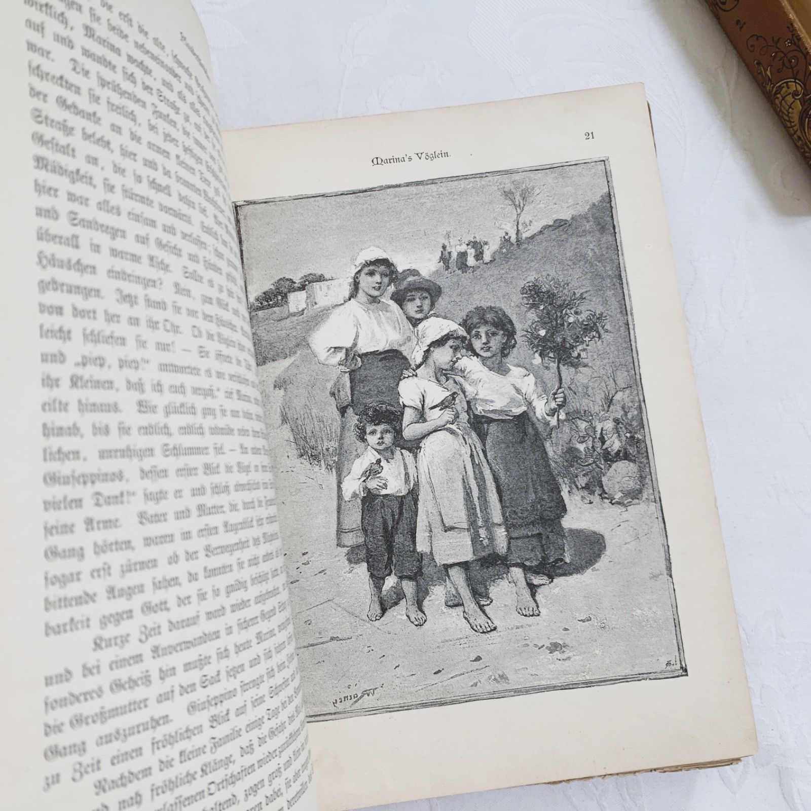 1890-1910年ドイツのアンティーク児童書-美しいカラー&モノクロ挿絵を
