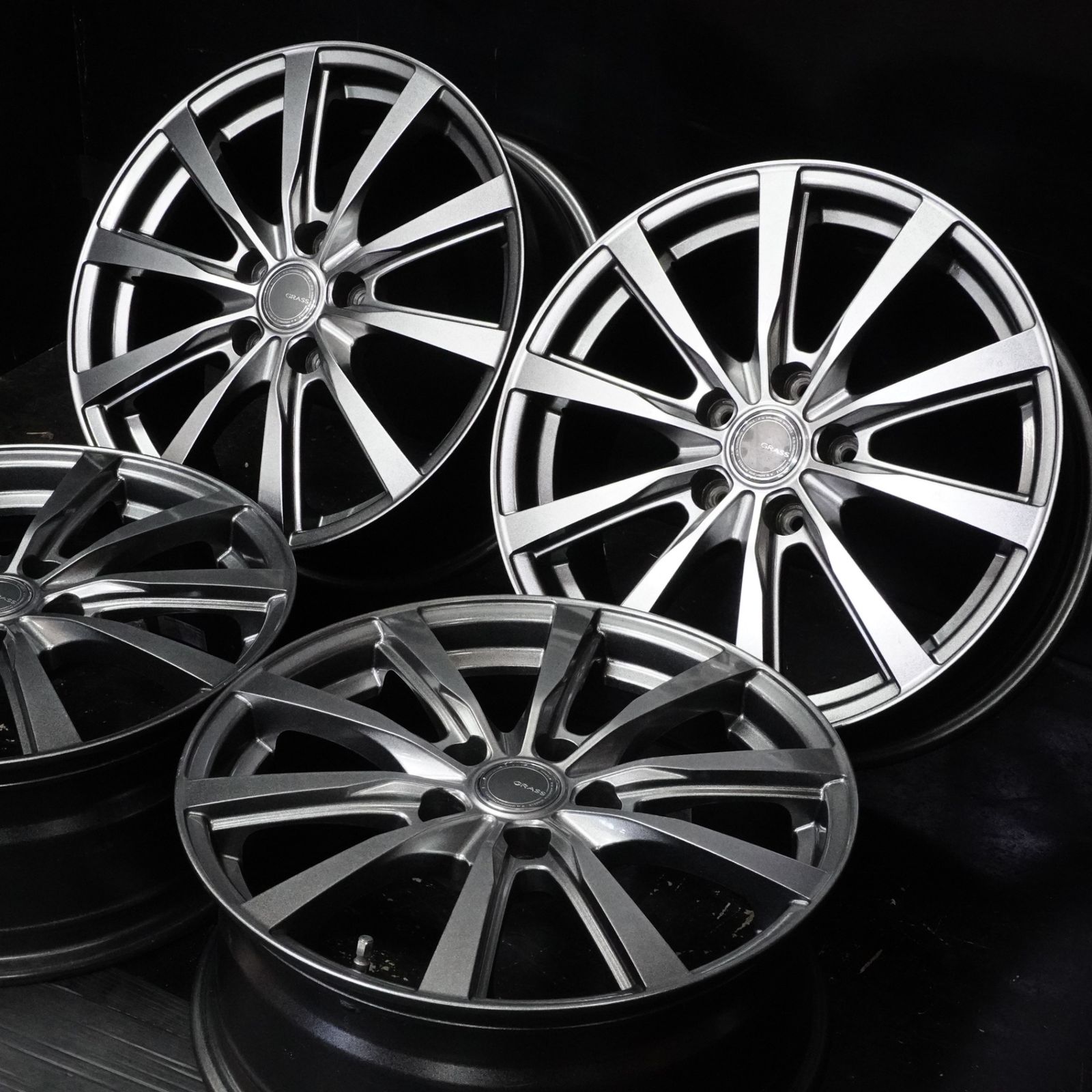 GRASS 17インチ アルミホイール 17×7J+48 114.3/5H 中古ホイール ヨコハマ GRASS 17インチ 4本セット 7J +48 5H PCD114.3