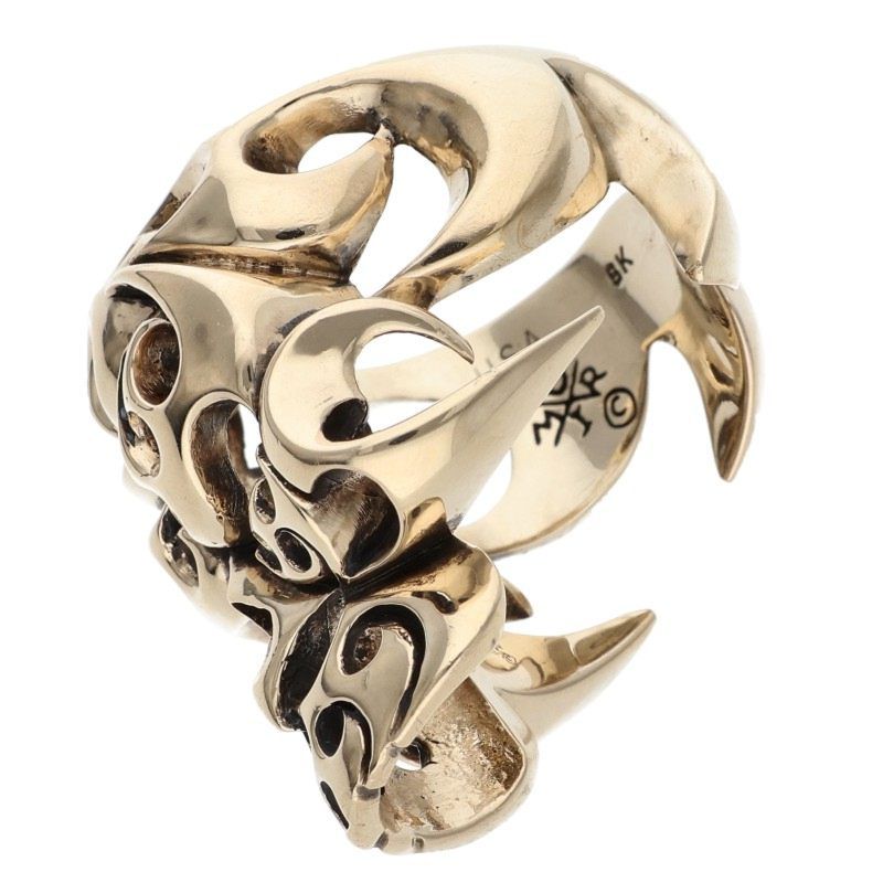 テンダーロイン T-SKULL RING GOLD 8Kボルネオスカルゴールドリング