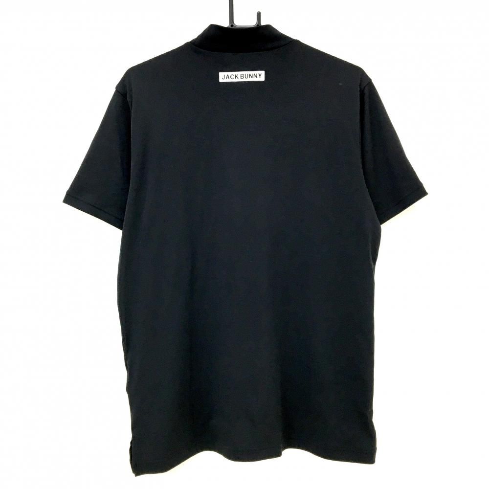 超美品】ジャックバニー 半袖ハイネックシャツ 黒×白 フロントロゴ