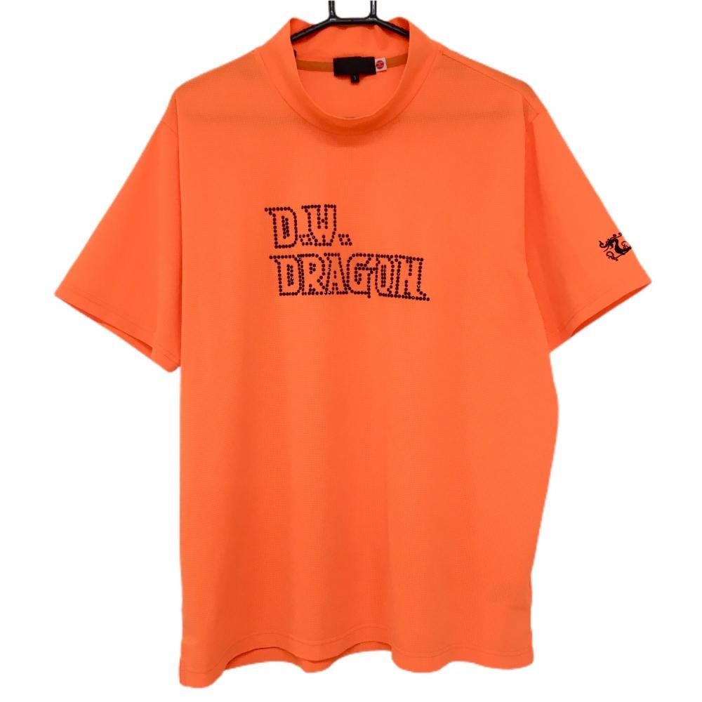 超美品】ダンスウィズドラゴン 半袖ハイネックシャツ 蛍光オレンジ×黒