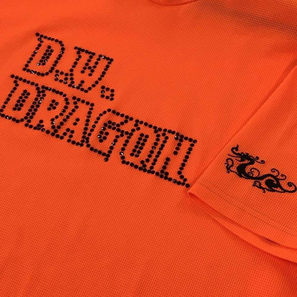 超美品】ダンスウィズドラゴン 半袖ハイネックシャツ 蛍光オレンジ×黒