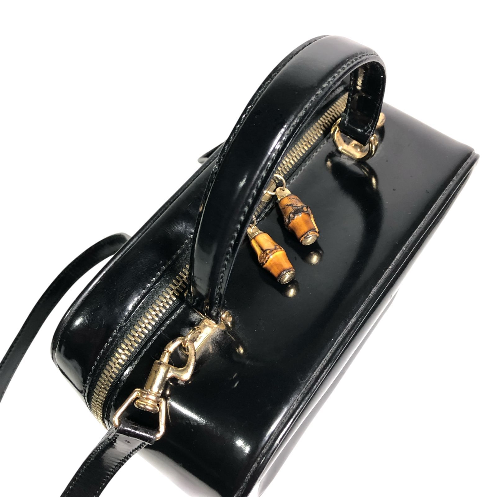 グッチ】本物 GUCCI バンブー バニティバッグ 2way ショルダーバッグ