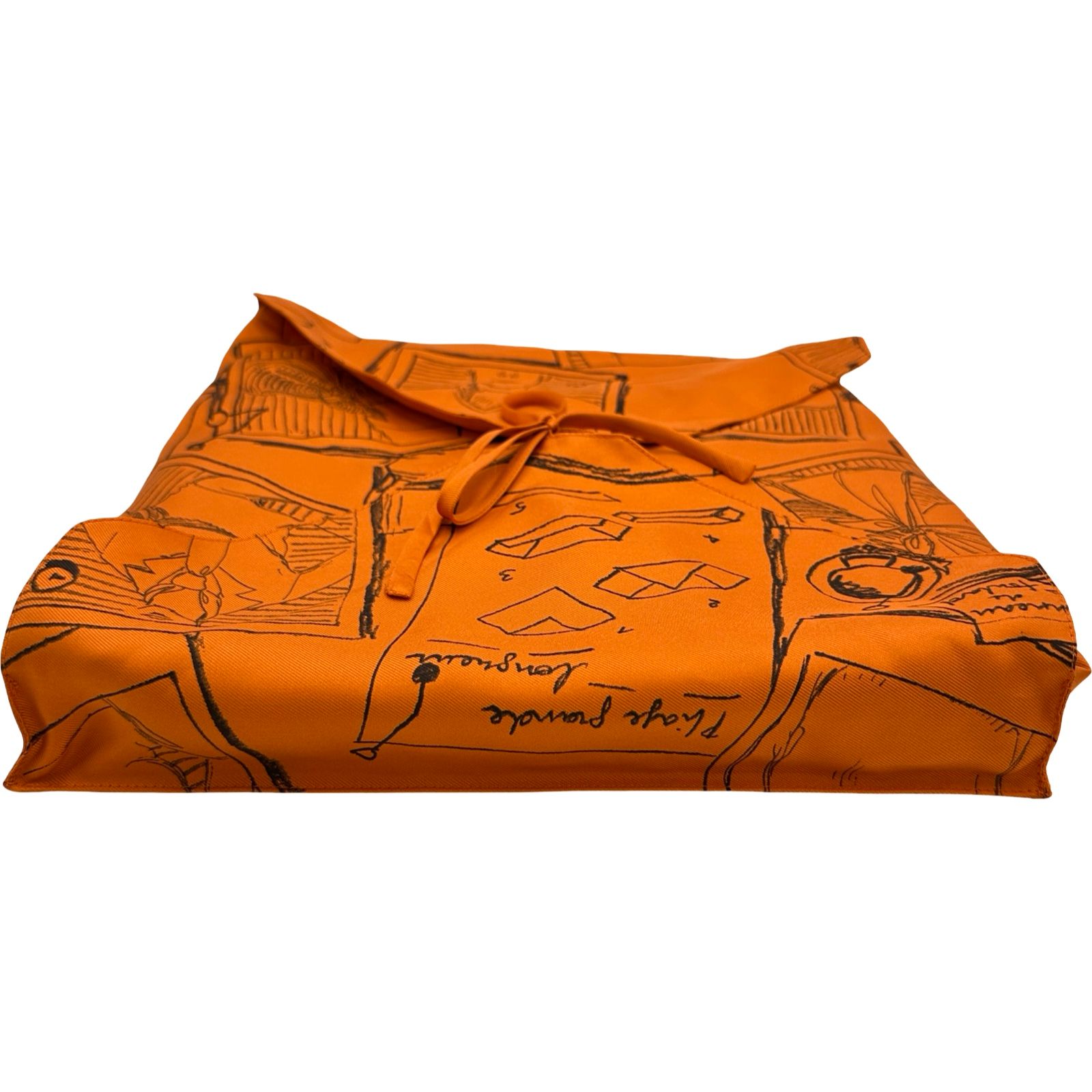 エルメス HERMES スカーフケース オレンジ シルク レディース その他