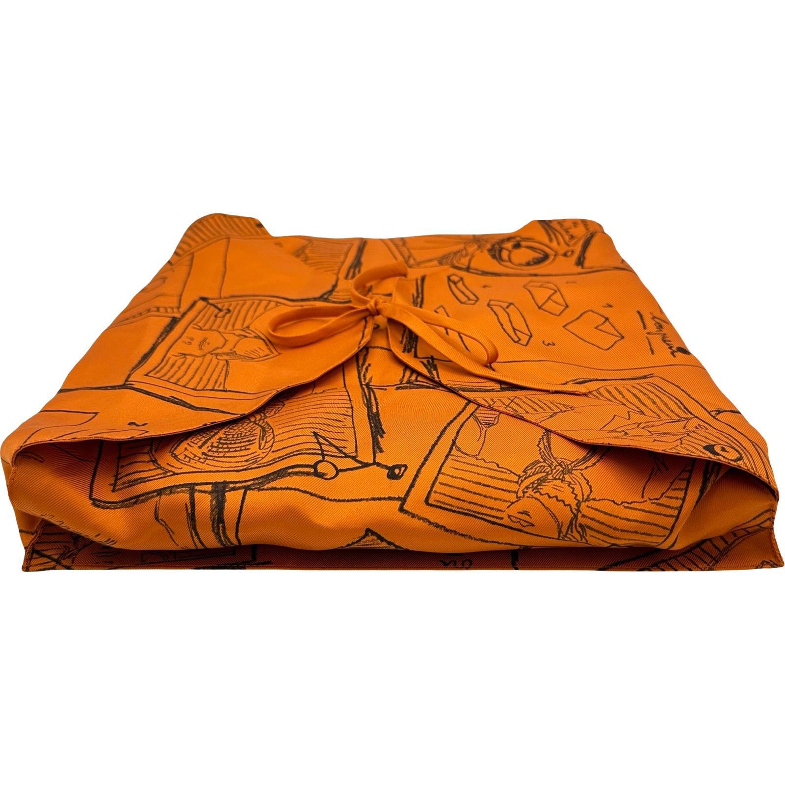 エルメス HERMES スカーフケース オレンジ シルク レディース その他
