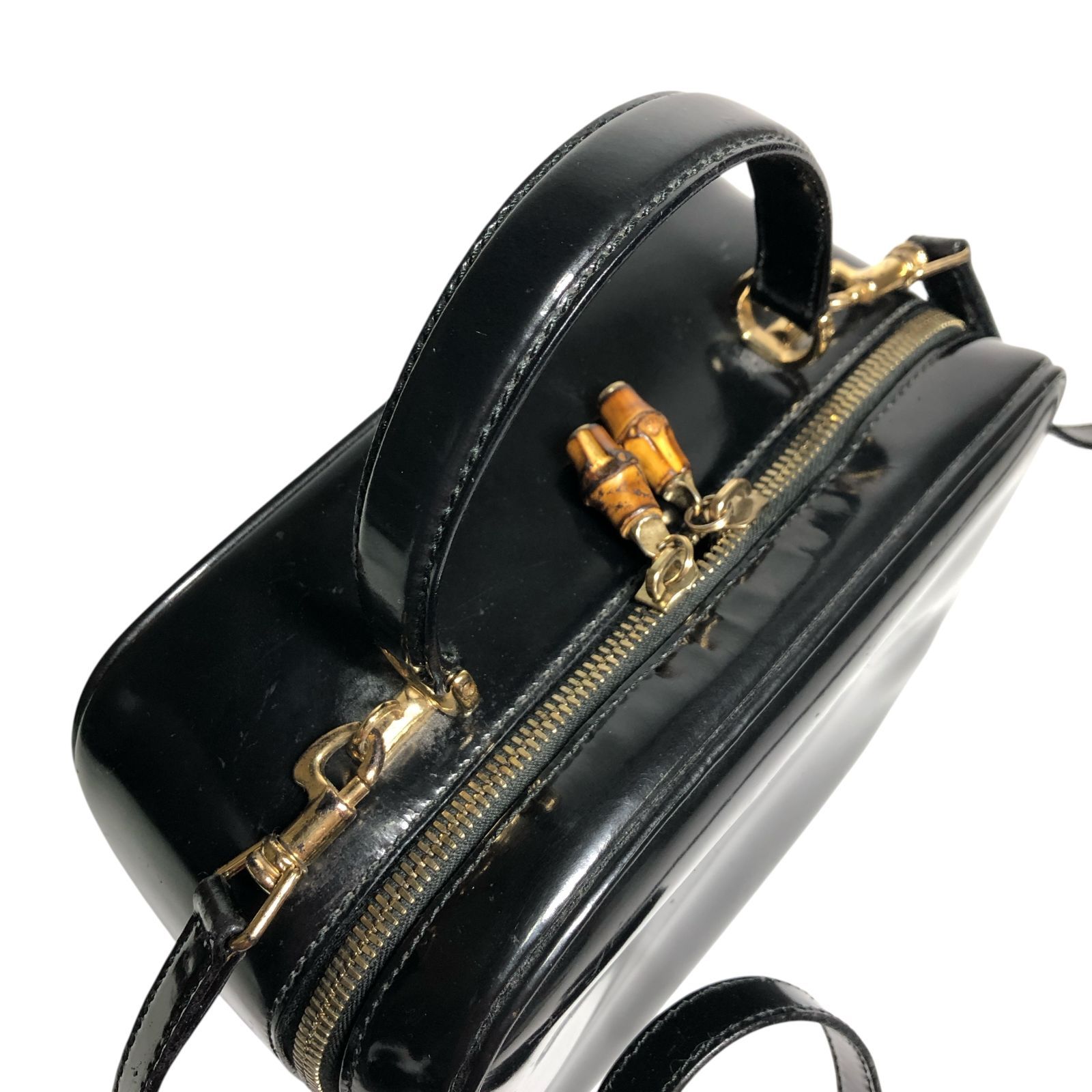 グッチ】本物 GUCCI バンブー バニティバッグ 2way ショルダーバッグ