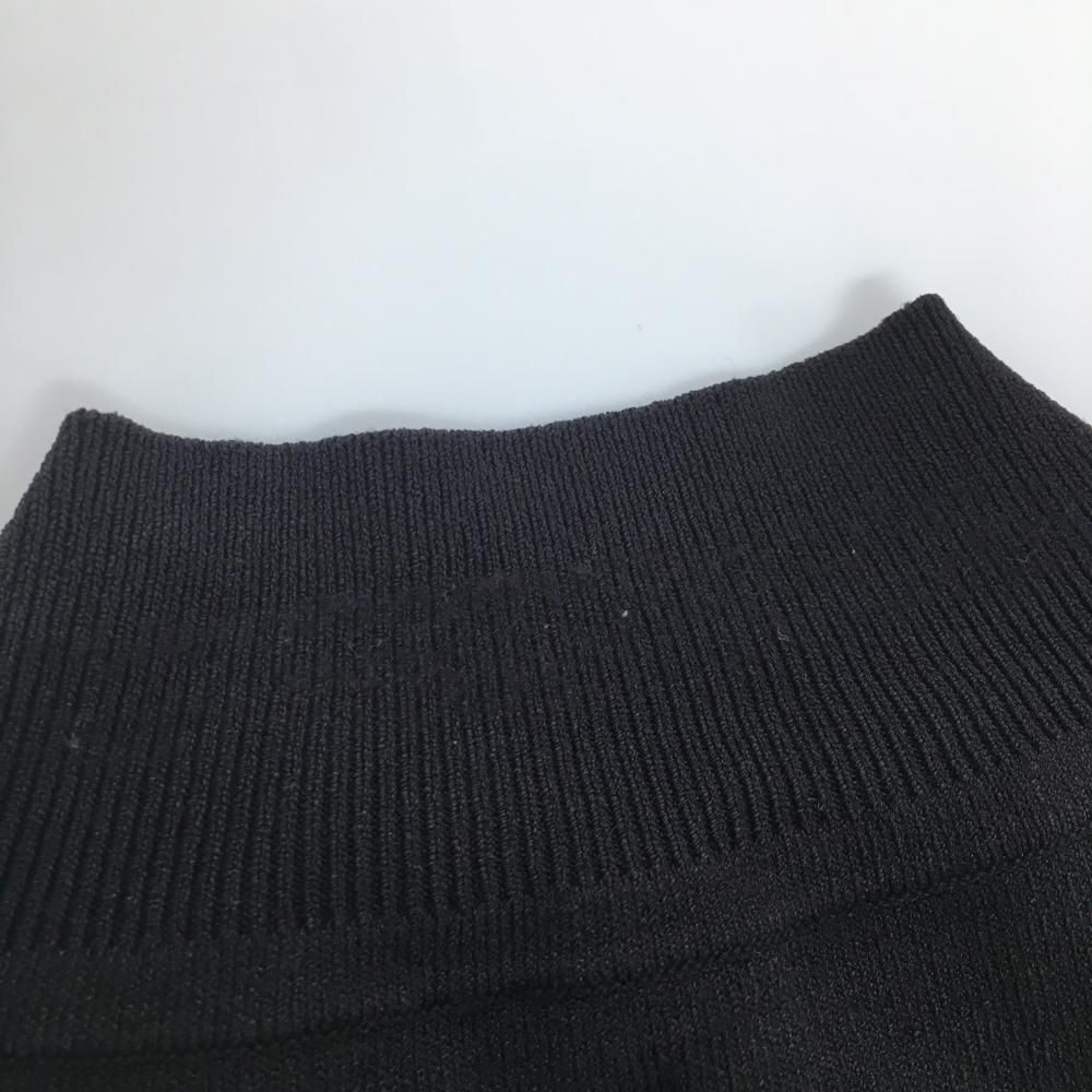 ミエコウエサコ ハイネックセーター 黒×白 裾ロゴ ニット レディース