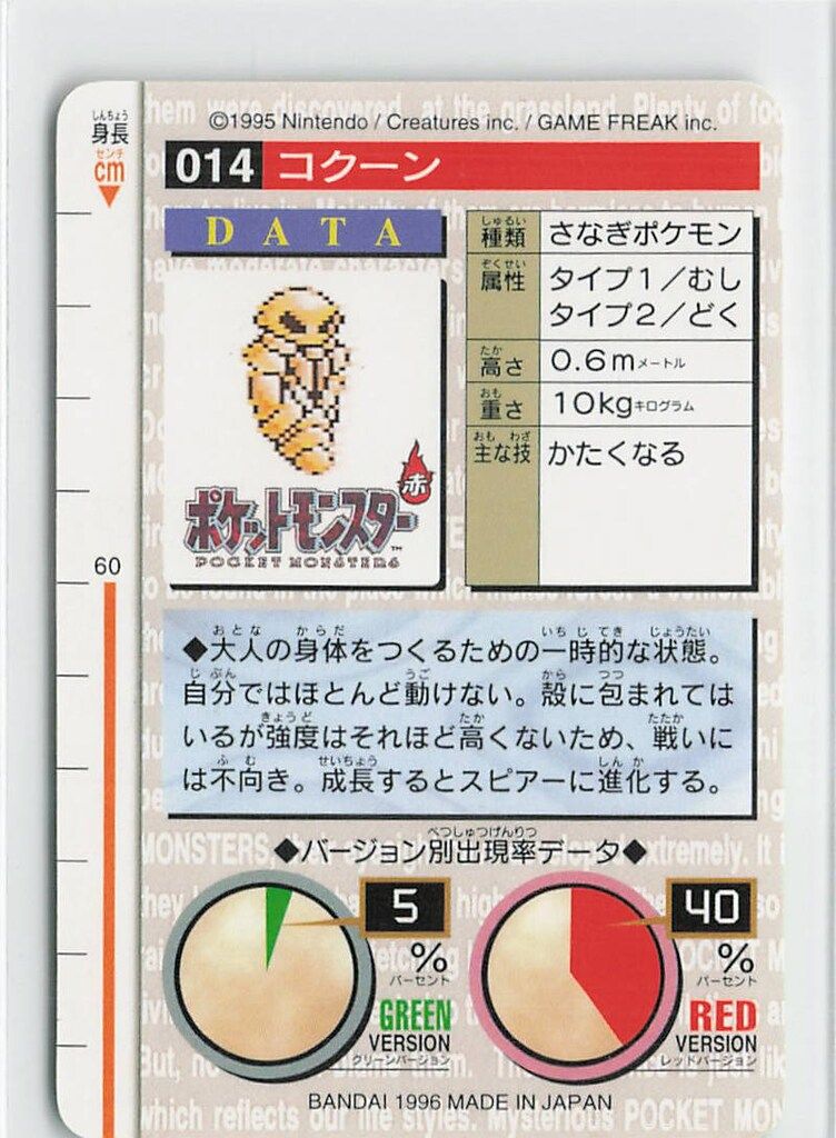 バンダイ ポケモン/本弾【緑版】 2弾(1996) コクーン 14 - メルカリ