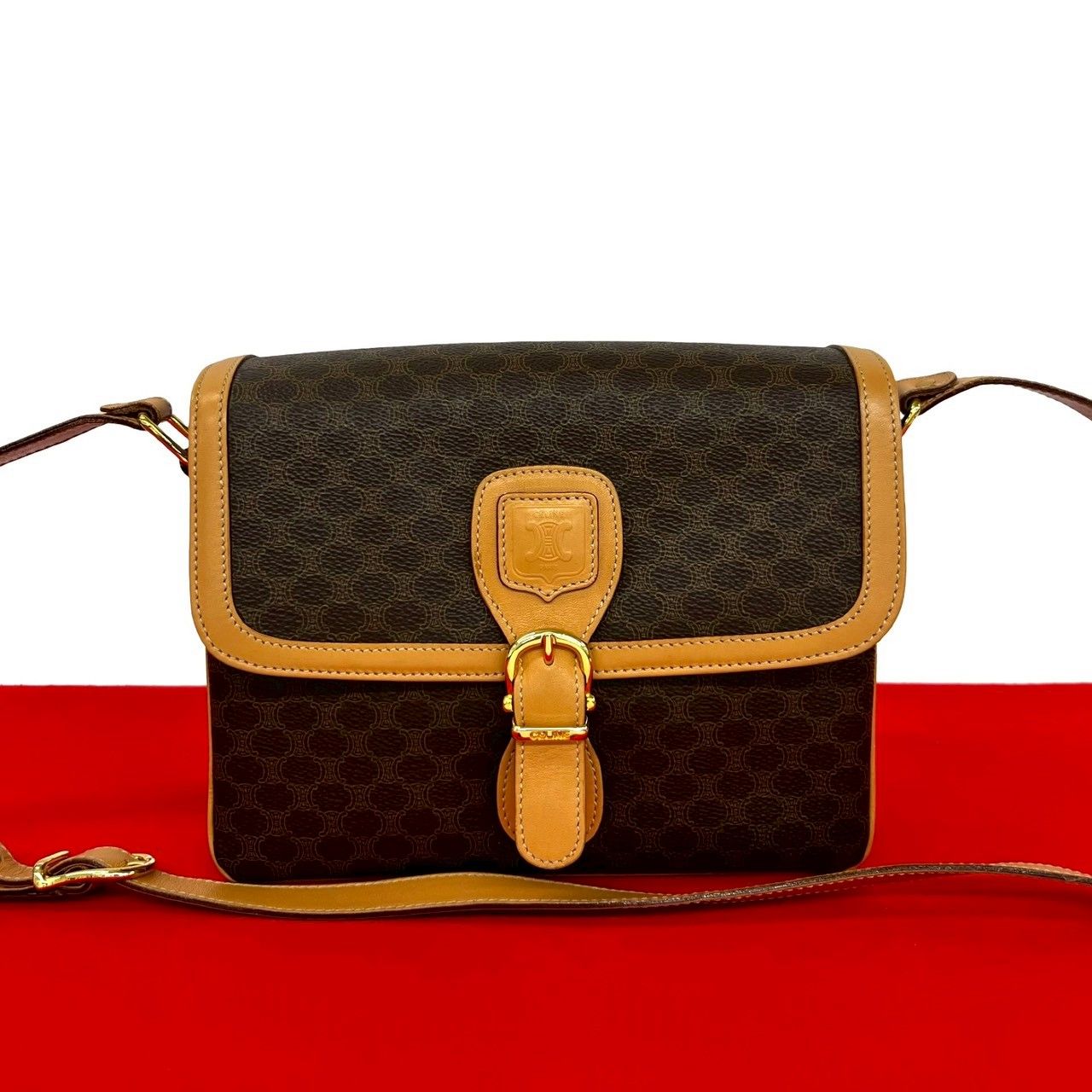 極 美品 CELINE セリーヌ ヴィンテージ マカダム ブラゾン トリオンフ