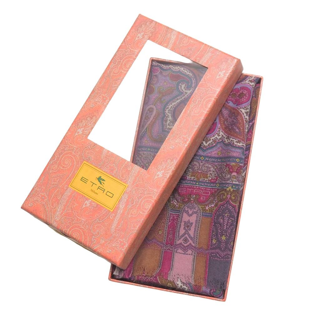 ETRO エトロ ストール ペイズリー ウール×シルク ロングスカーフ
