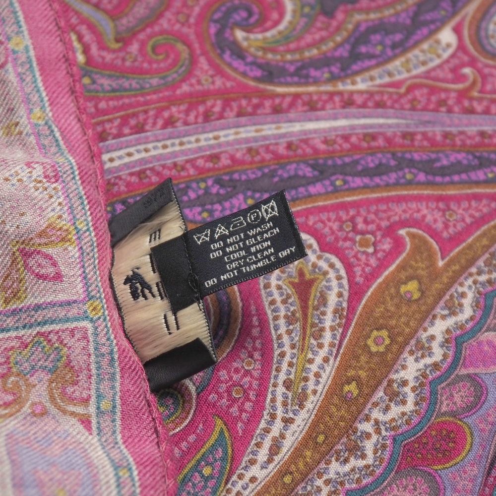 ETRO エトロ ストール ペイズリー ウール×シルク ロングスカーフ