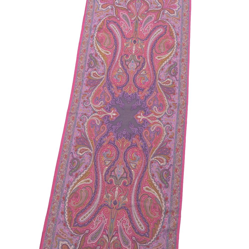ETRO エトロ ストール ペイズリー ウール×シルク ロングスカーフ