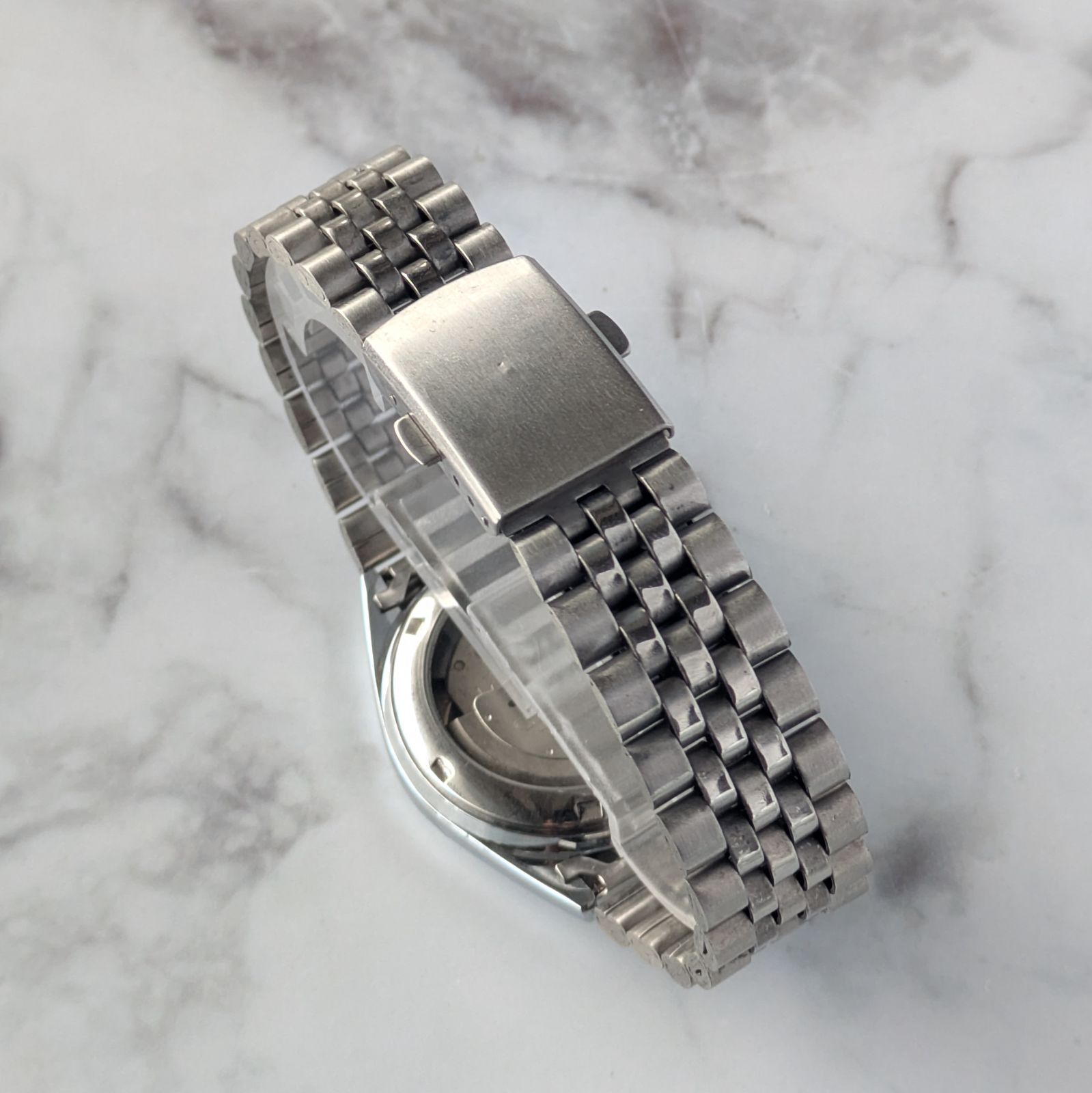 稼働品 SEIKO セイコー5 自動巻き 80s ヴィンテージ シルバー文字盤