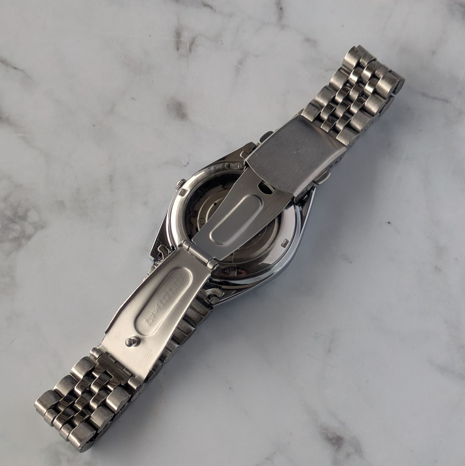 稼働品 SEIKO セイコー5 自動巻き 80s ヴィンテージ シルバー文字盤