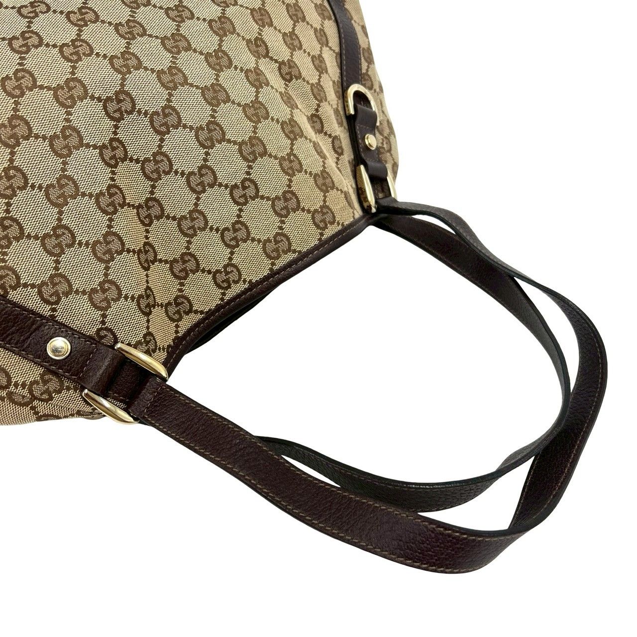 極 美品 GUCCI グッチ アビー GG キャンバス レザー 本革 トートバッグ 