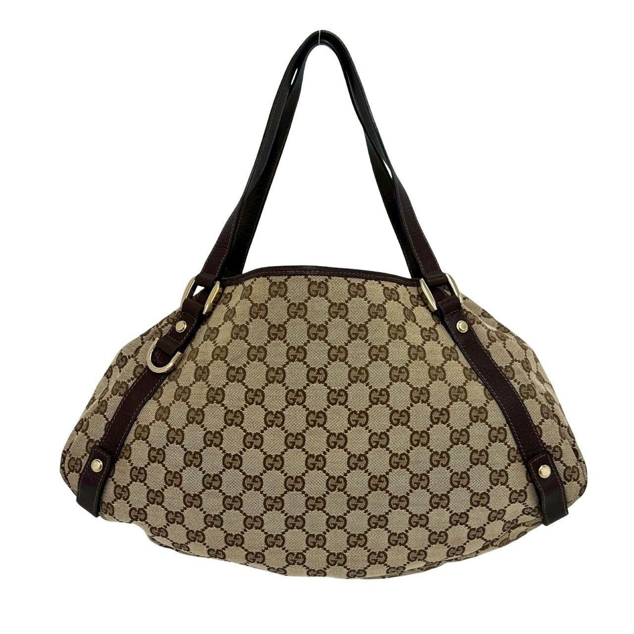 極 美品 GUCCI グッチ アビー GG キャンバス レザー 本革 トートバッグ 