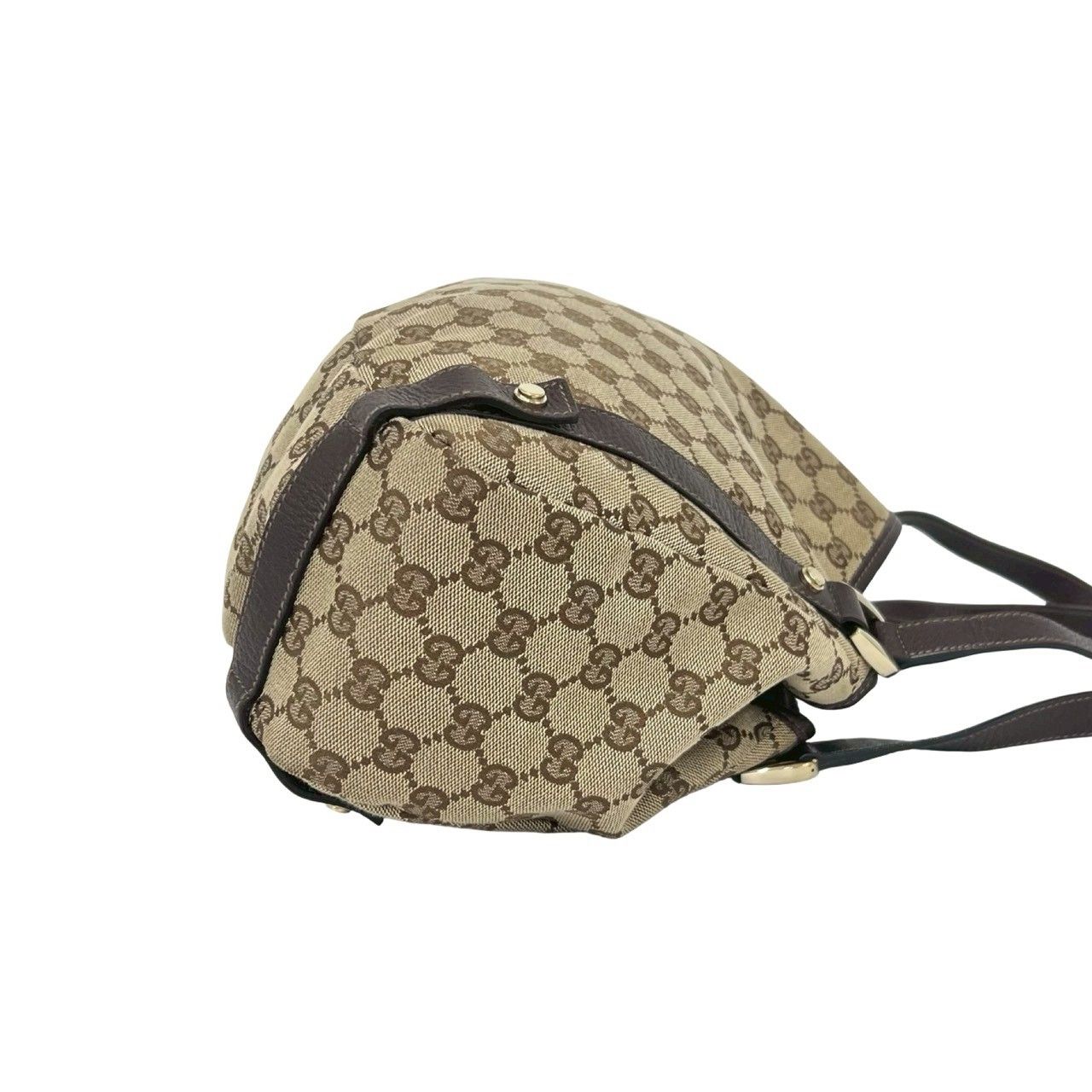 極 美品 GUCCI グッチ アビー GG キャンバス レザー 本革 トートバッグ 