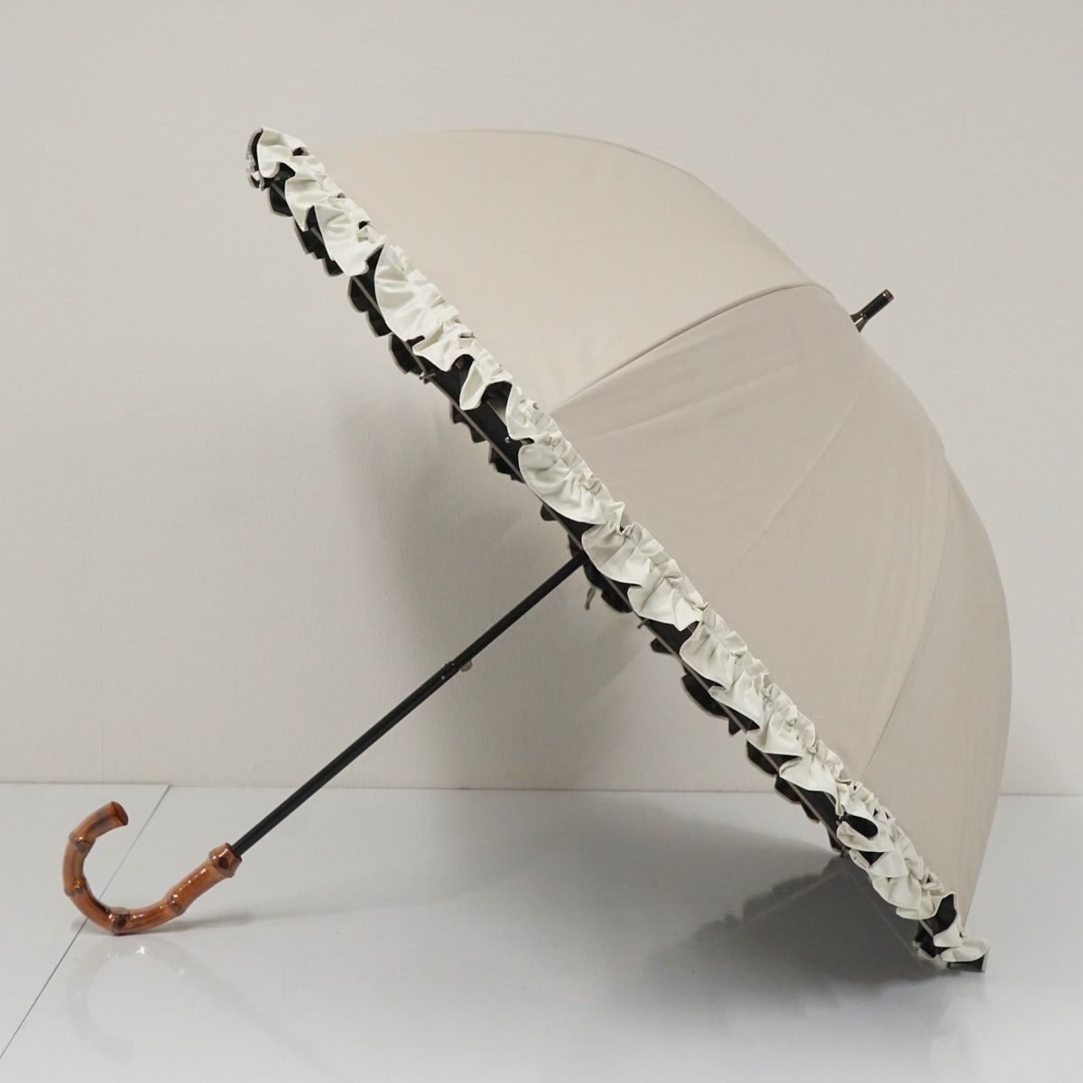 日傘 芦屋ロサブラン 完全遮光日傘 USED美品 グレージュ アイボリー