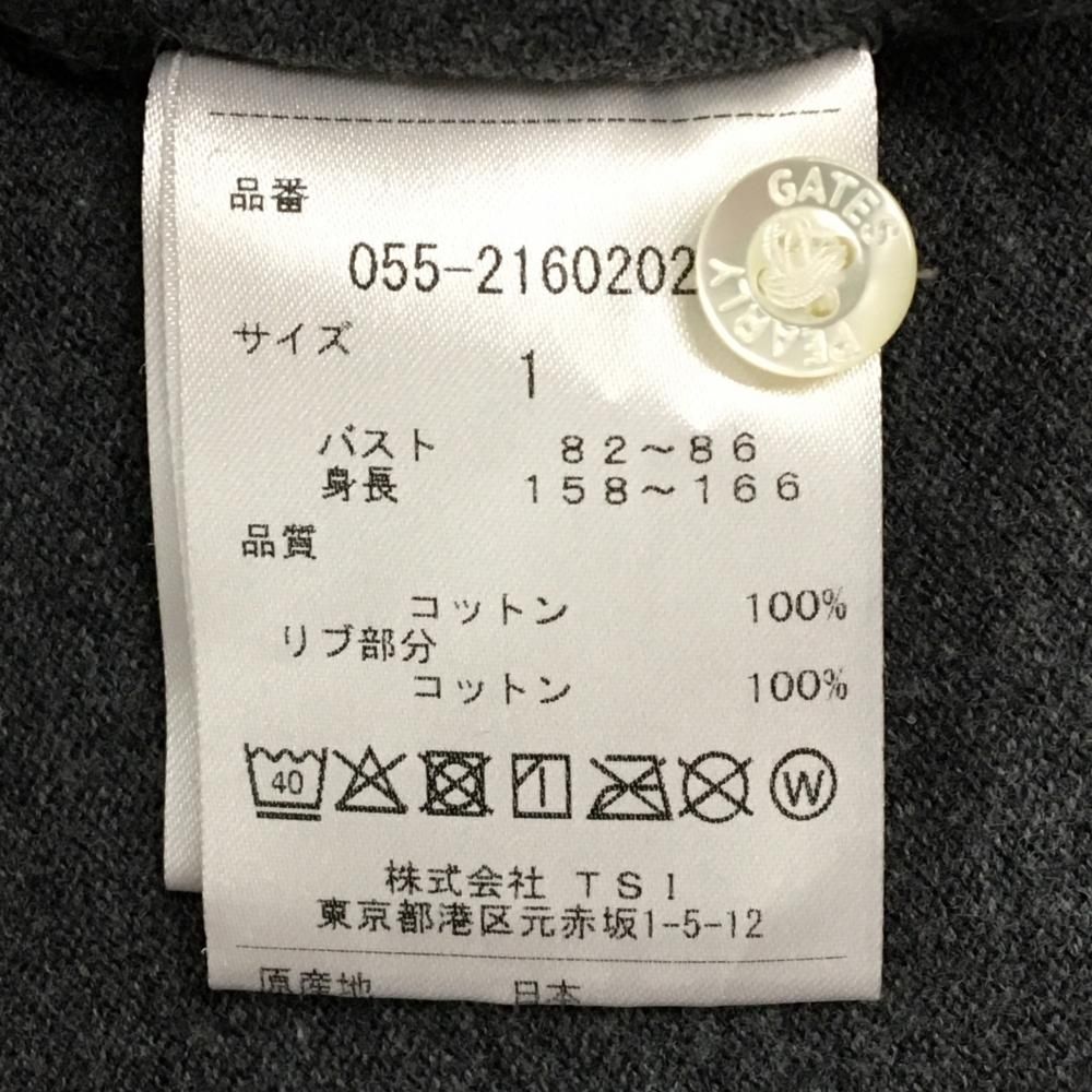 美品】パーリーゲイツ 半袖ポロシャツ グレー×白 ロゴプリント 背面