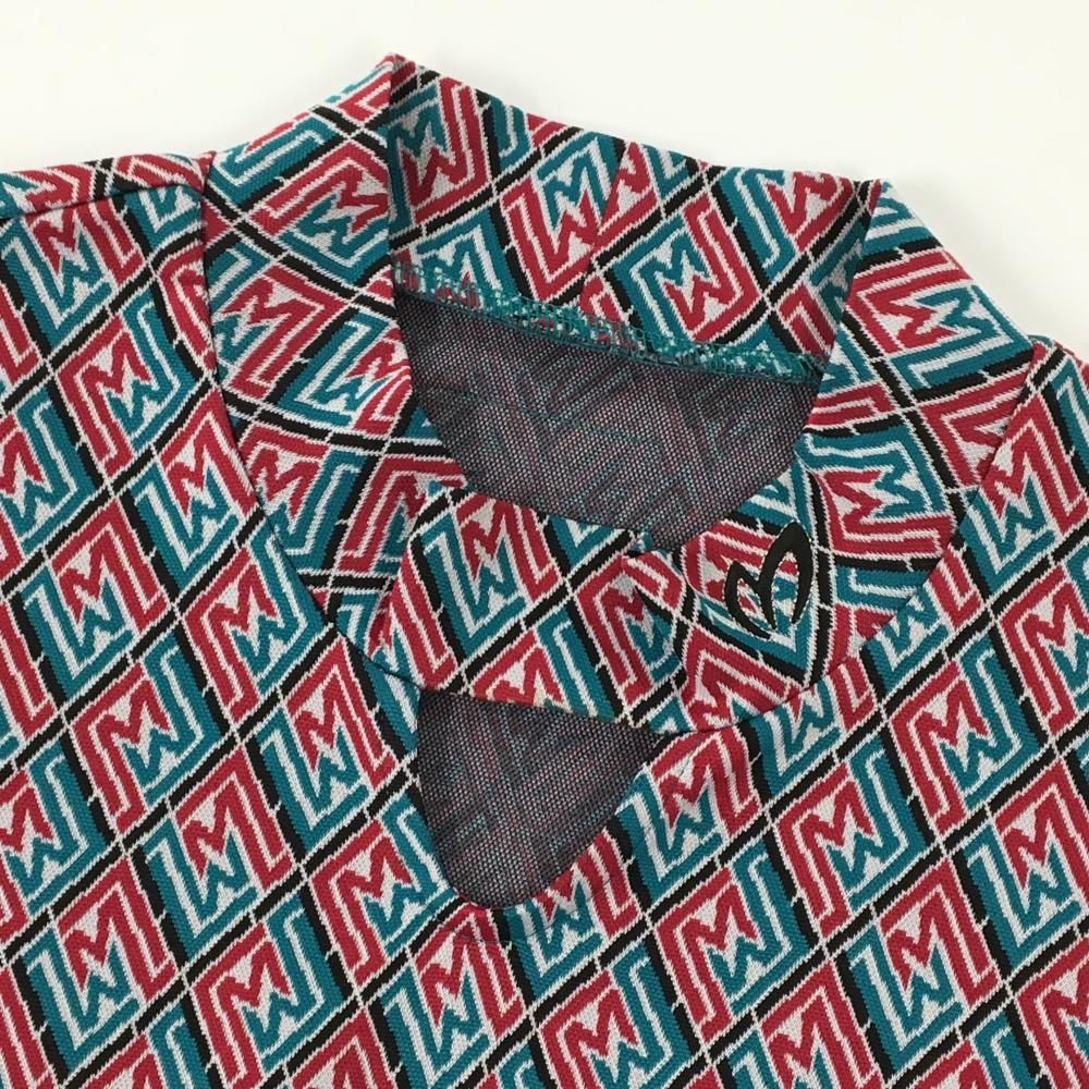 超美品】マスターバニー 半袖ハイネックシャツ レッド×グリーン