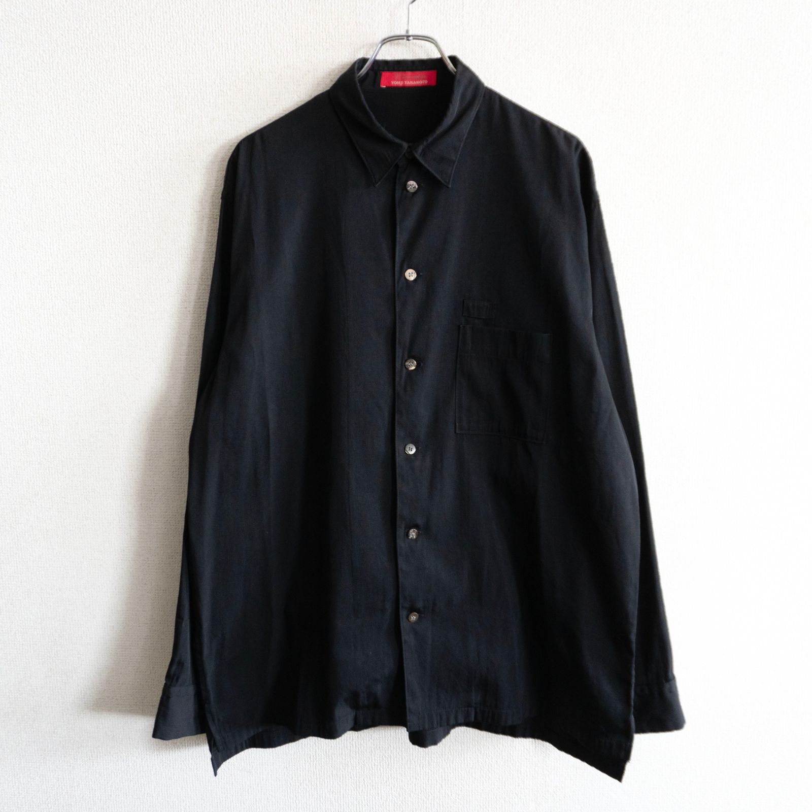 【アーカイブ】Y's for men【トリアセテート レーヨン オーバーサイズ シャツ】 ワイズフォーメン ヨウジヤマモト ブラック 26070060 アーカイブ】Y's for men【トリアセテート レーヨン オーバーサイズ