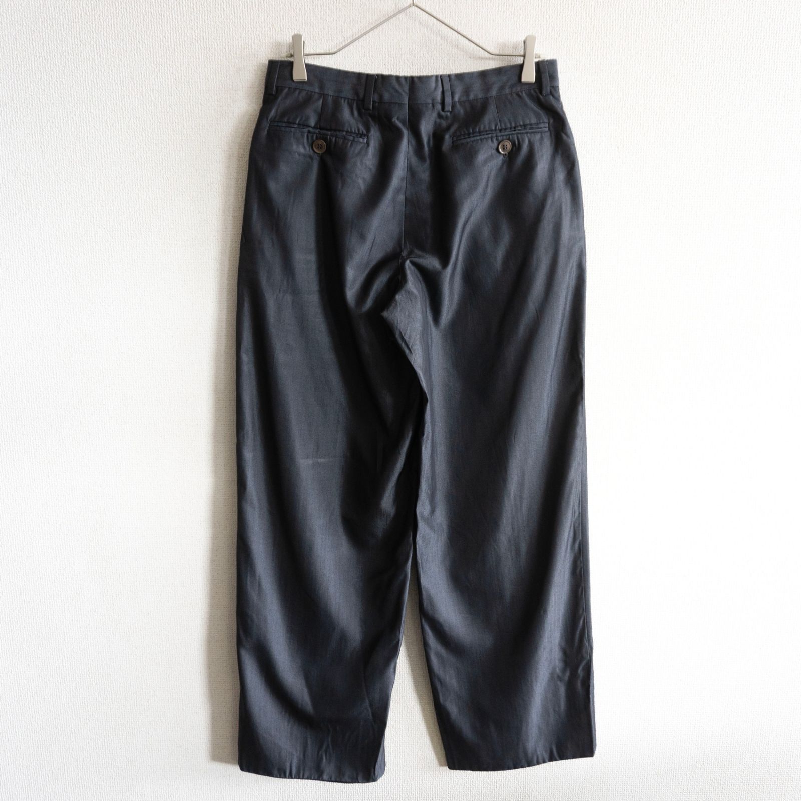 美品】GIORGIO ARMANI【ウールレーヨン スラックスパンツ】ブラック