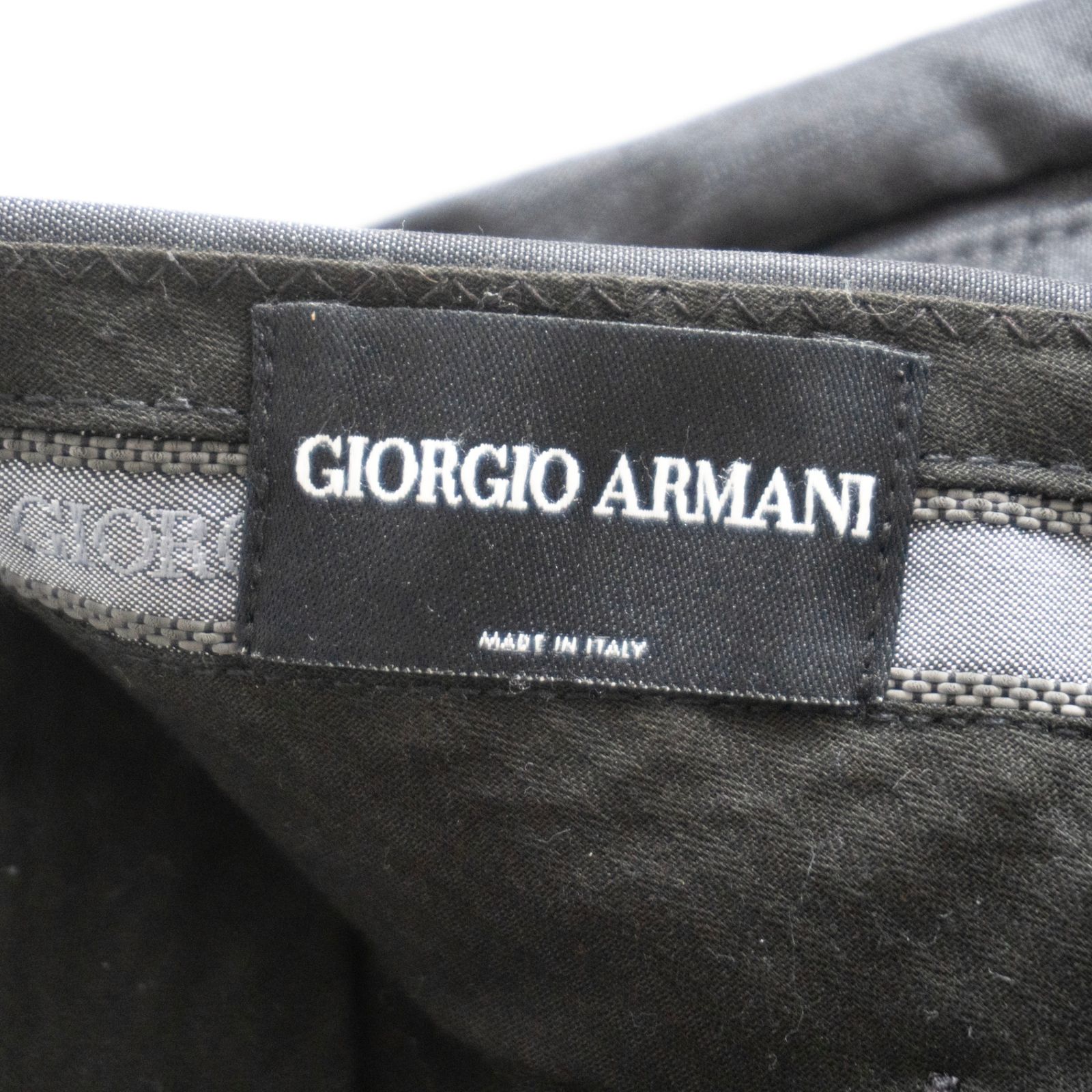 美品】GIORGIO ARMANI【ウールレーヨン スラックスパンツ】ブラック