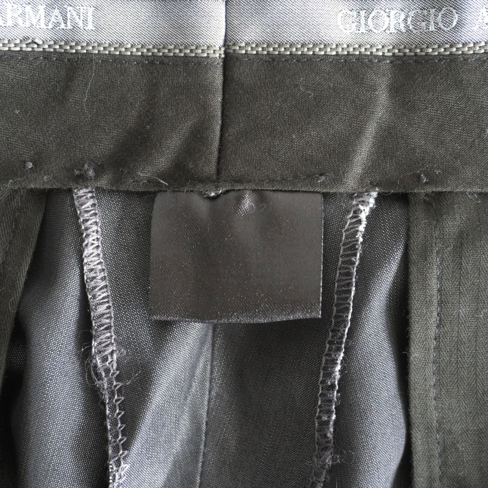 美品】GIORGIO ARMANI【ウールレーヨン スラックスパンツ】ブラック