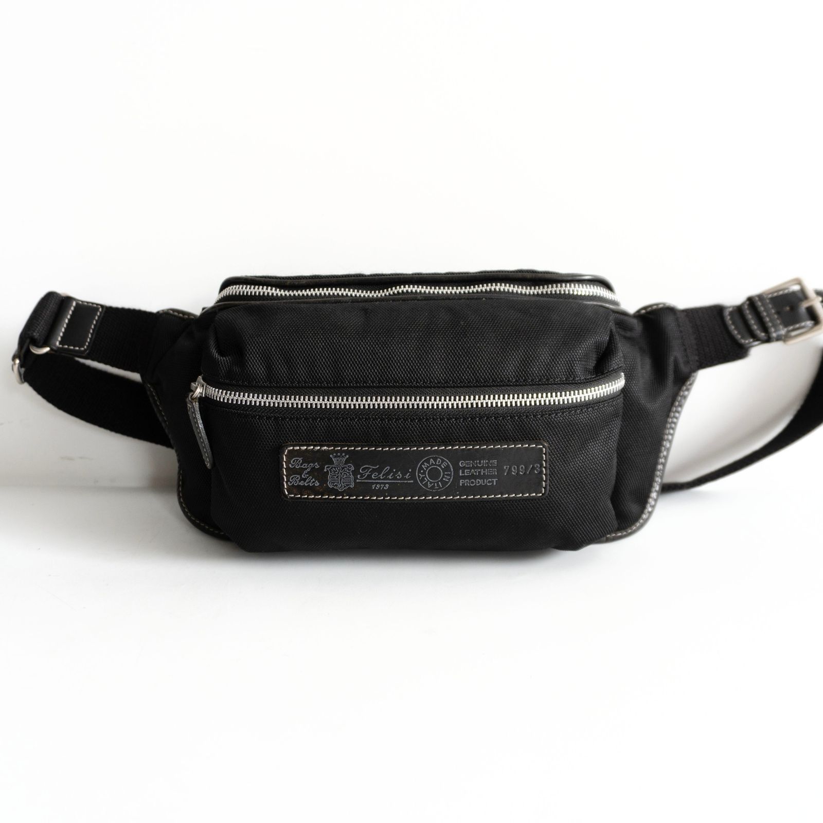 【美品】FELISI【799/3 ショルダーバッグ】バリスティックナイロン×レザー ブラック フェリージ 26070053 美品】FELISI【799/3 ショルダーバッグ】バリスティックナイロン