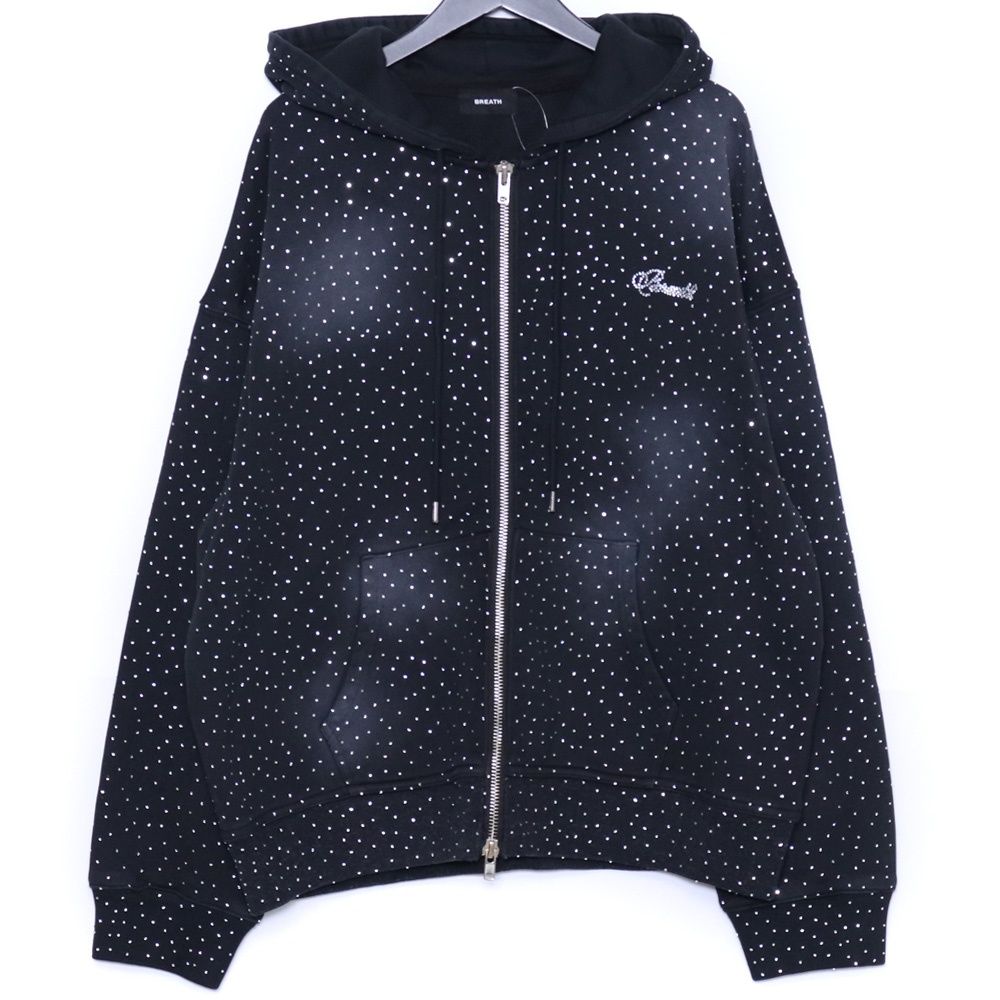 BREATH SCRIPT LOGO FADE RHINESTONE ZIP UP HOODIE Lサイズ ブラック BR25AW-C5013 21,375円