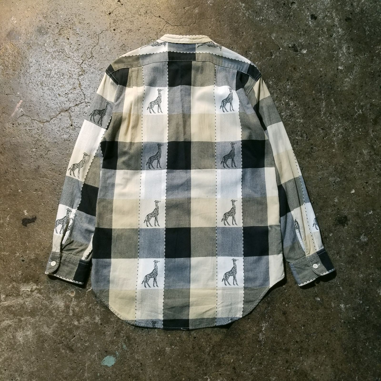 ENGINEERED GARMENTS 22ss Banded Collar Shirt Giraffe Jacquard XXS