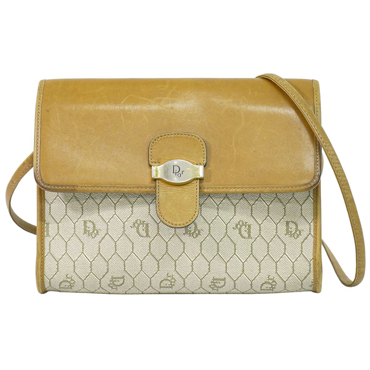 本物 クリスチャン ディオール Christian Dior ハニカム柄 ショルダー