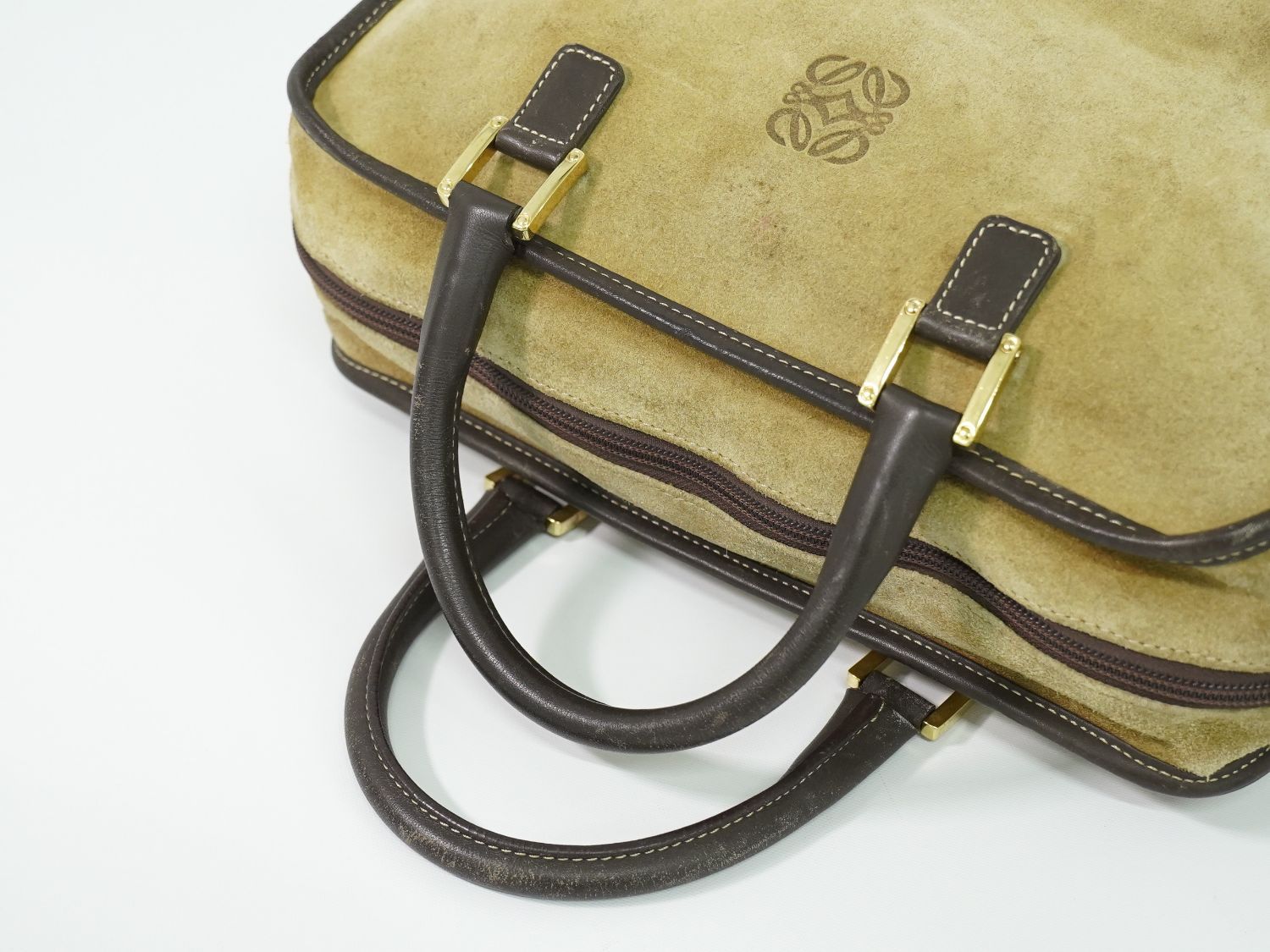 LOEWE ロエベ　アマソナ32 ミニボストン　ナイロンレザー　アナグラム 本物 ロエベ LOEWE アマソナ 32 アナグラム ハンドバッグ ミニ