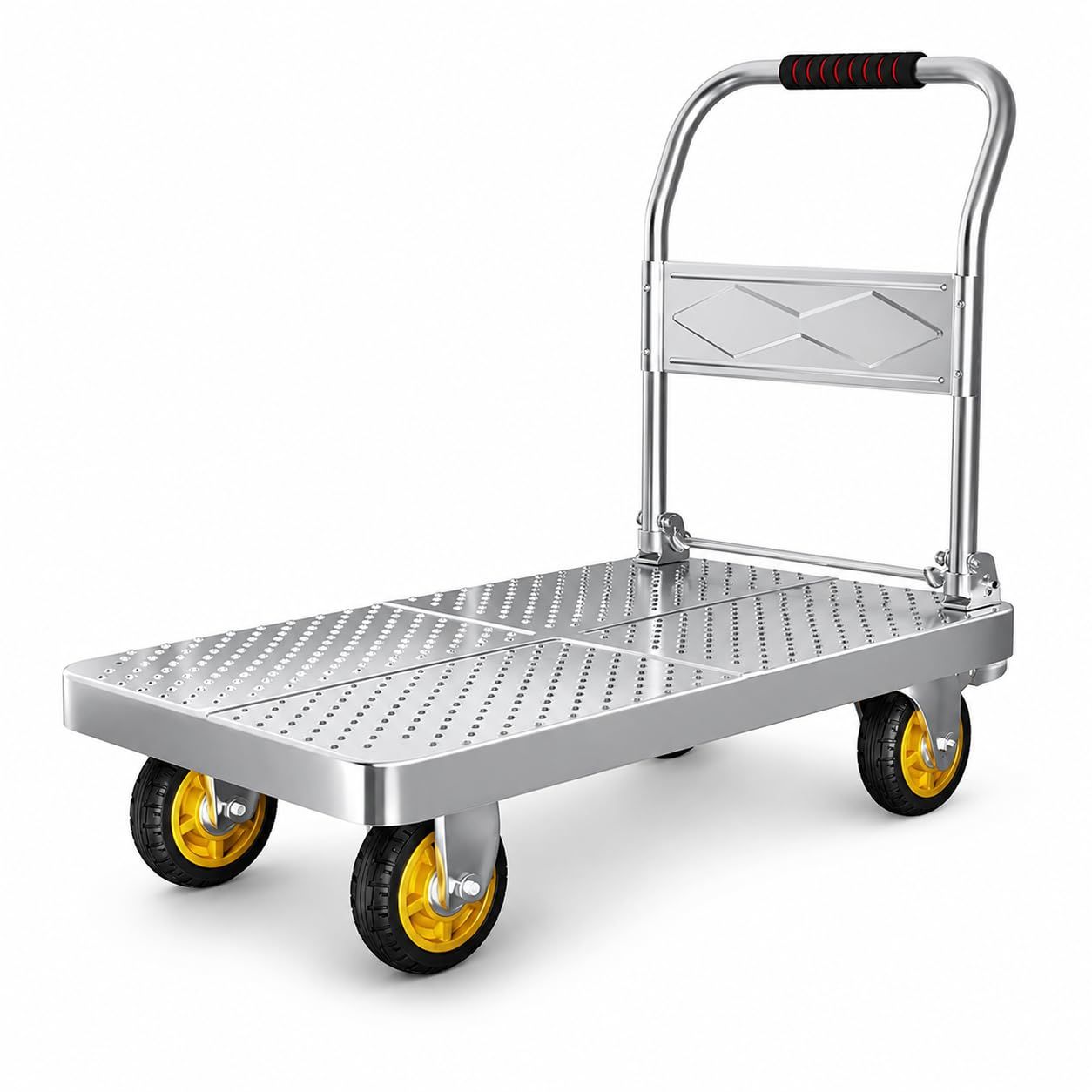 在庫処分 日本語説明書付 ミニ 事務所 農業 買い物 防災 カート キャリー 荷物運び 引っ越し 家庭用 物流 倉庫 コンパクト だいしゃ スチール製 頑丈 ストッパー付き対応可 運搬車 軽量 業務用 キャスター付き 静音 折り畳み 手押し 73×48cm 耐