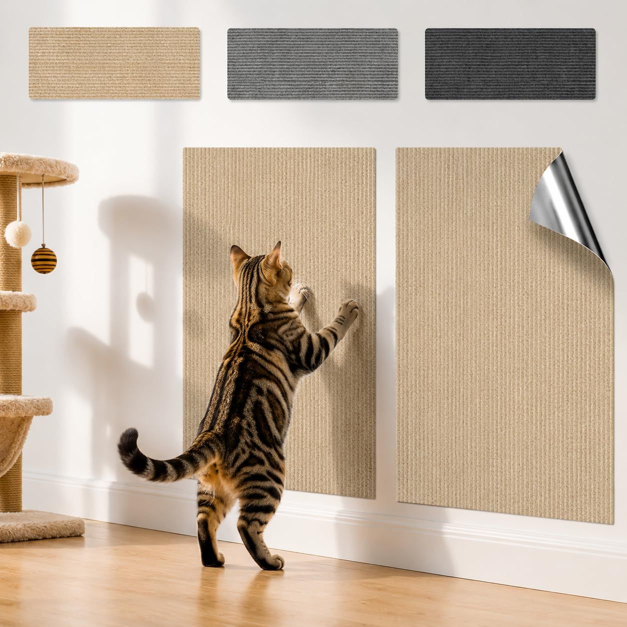 猫 爪研ぎ 爪研ぎシート DIY自由な組み立て 自由にカット可能 自己粘着 