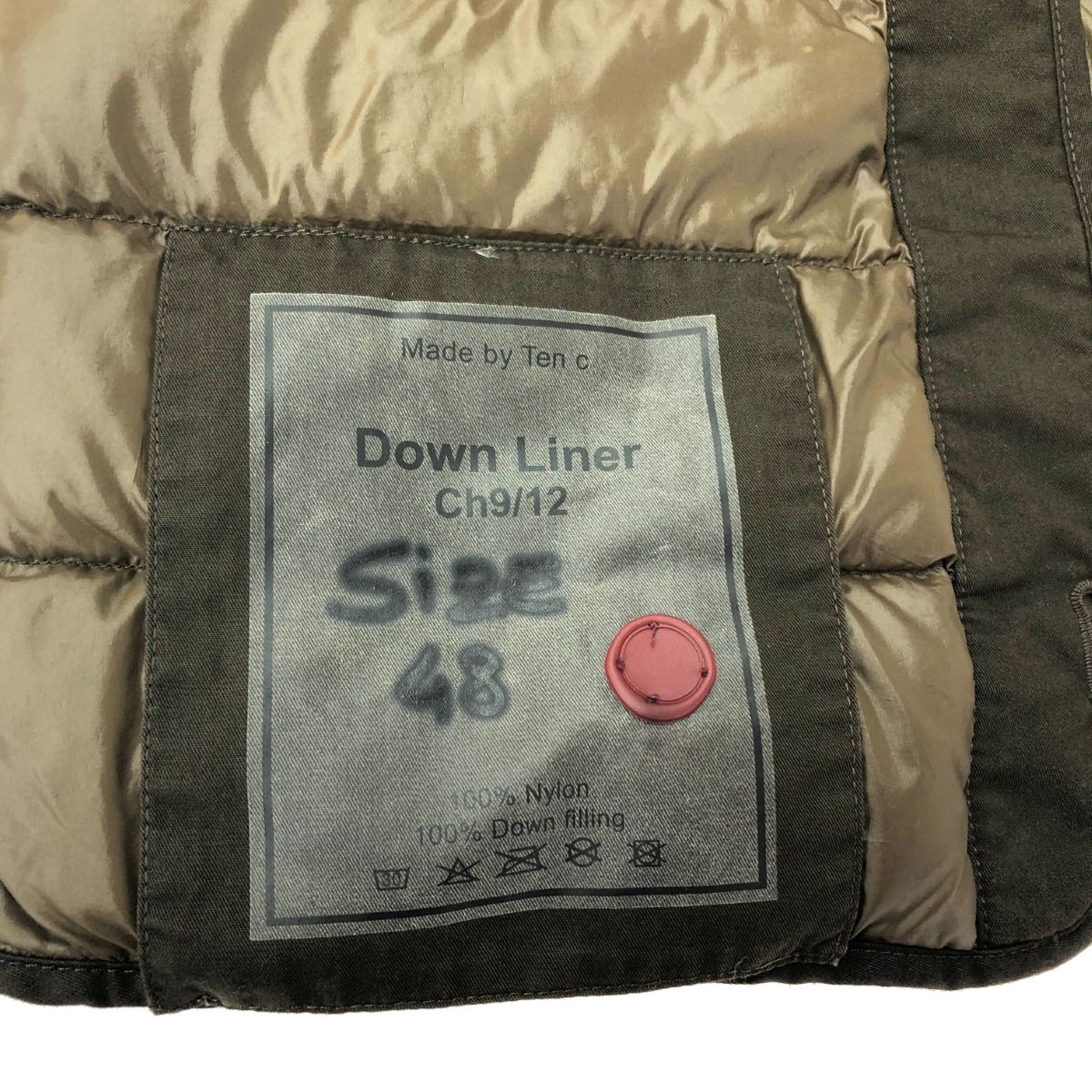 TEN-C テンシー DOWN LINER/ダウンライナー サイズ:48 定価7.7万/size48/ナイロン    カーキ メンズ / 243001006736 TEN-C テンシー DOWN LINER/ダウンライナー サイズ:48 定価7.7万