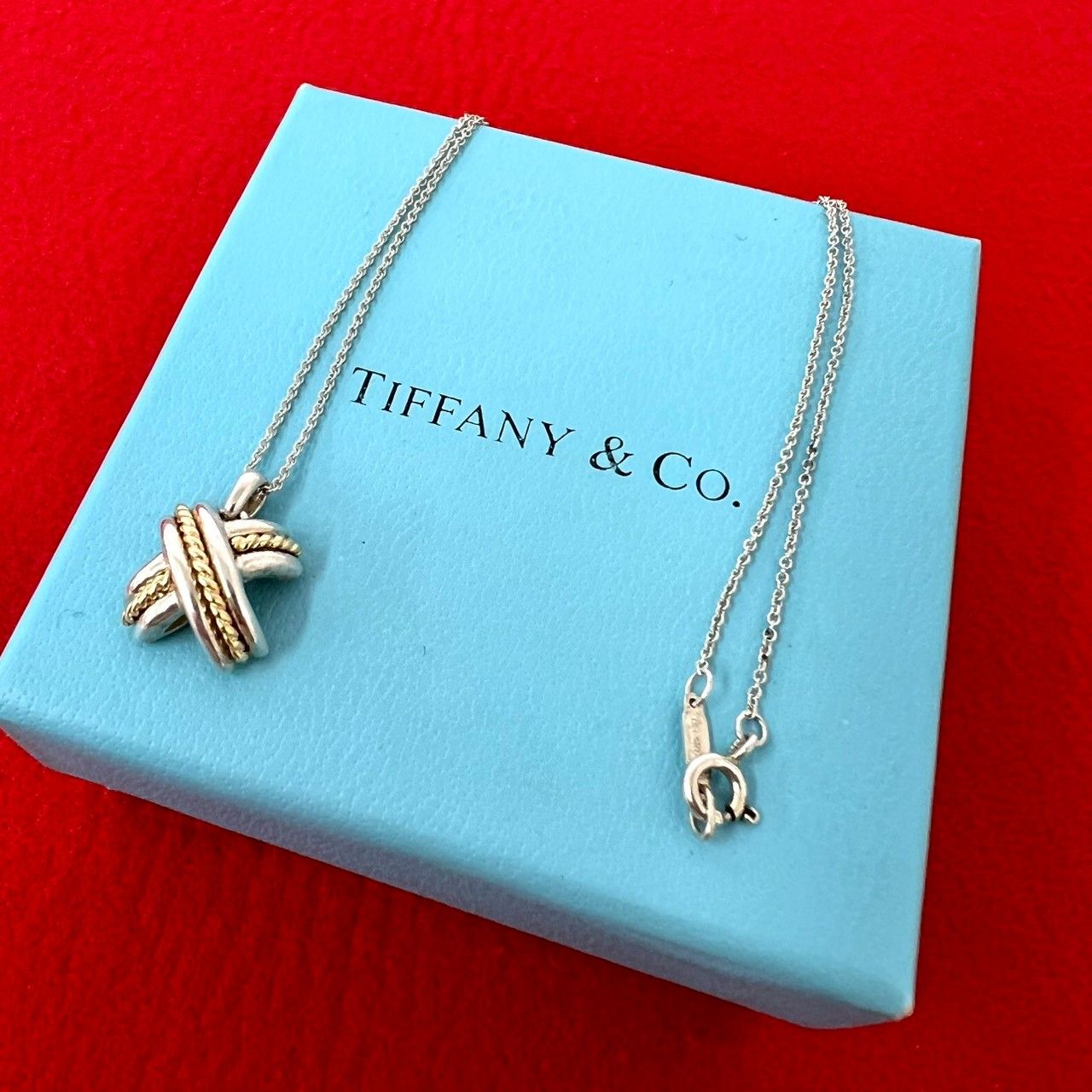 極 美品 TIFFANY&Co. ティファニー シグネチャー クロス ネックレス