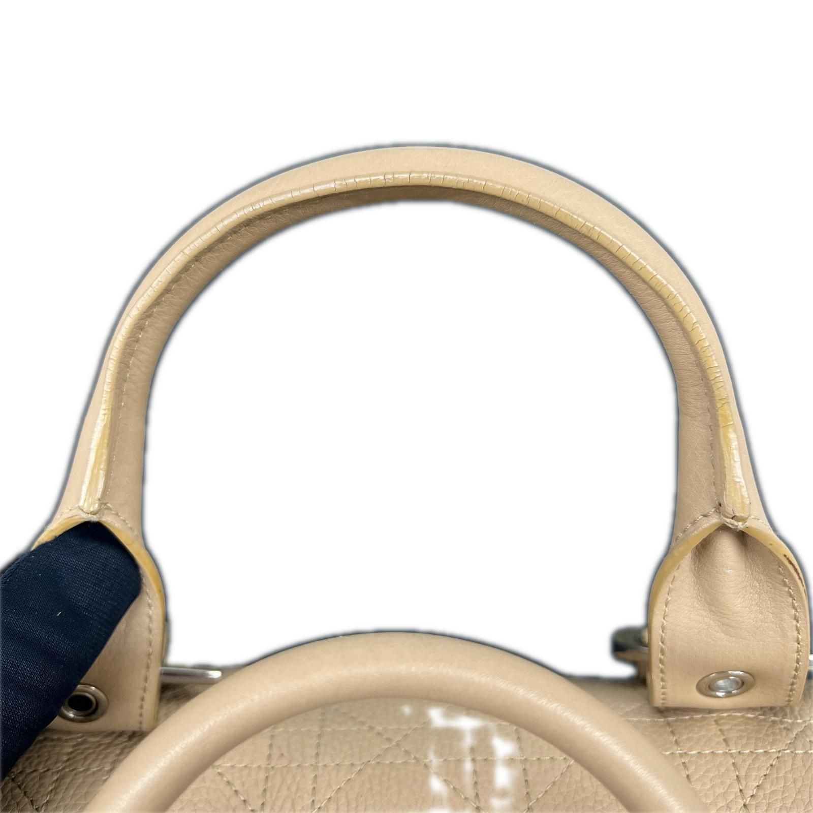 Christian Dior 美品 カナージュ Dバックル ミニボストン ハンドバッグ