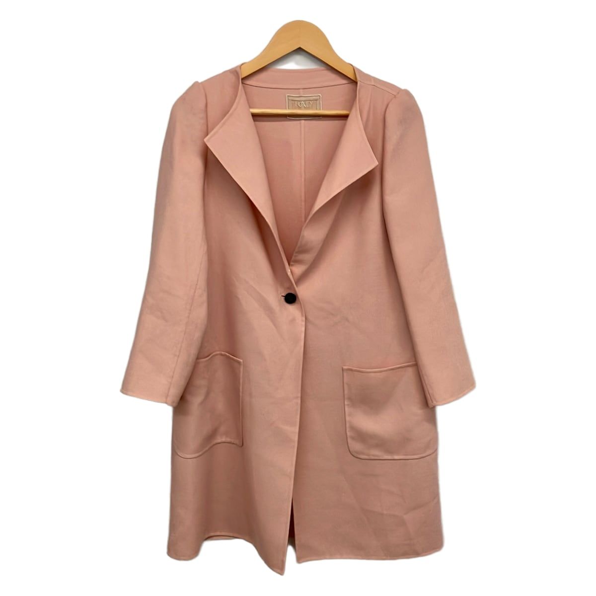 FOXEY(フォクシー) コート サイズ38 M レディース美品 - 40876 ピンク 長袖/肩パッド/春/秋